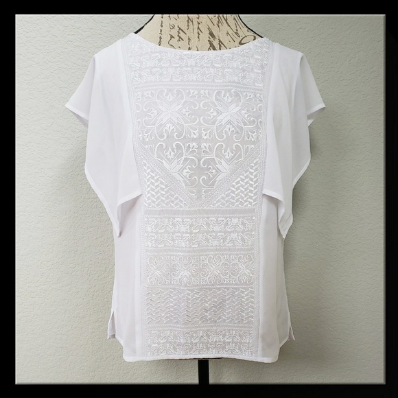 Ariat Tops - Ariat Flutter-Sleeve Embroidered Top